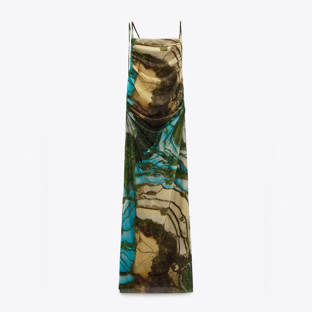 Zara Printed Tulle Dress